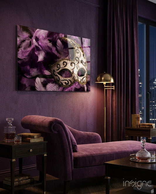 Venetian Mask Glass Wall Art