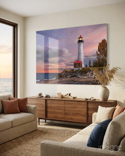 Lighthouse Glass Wall Art