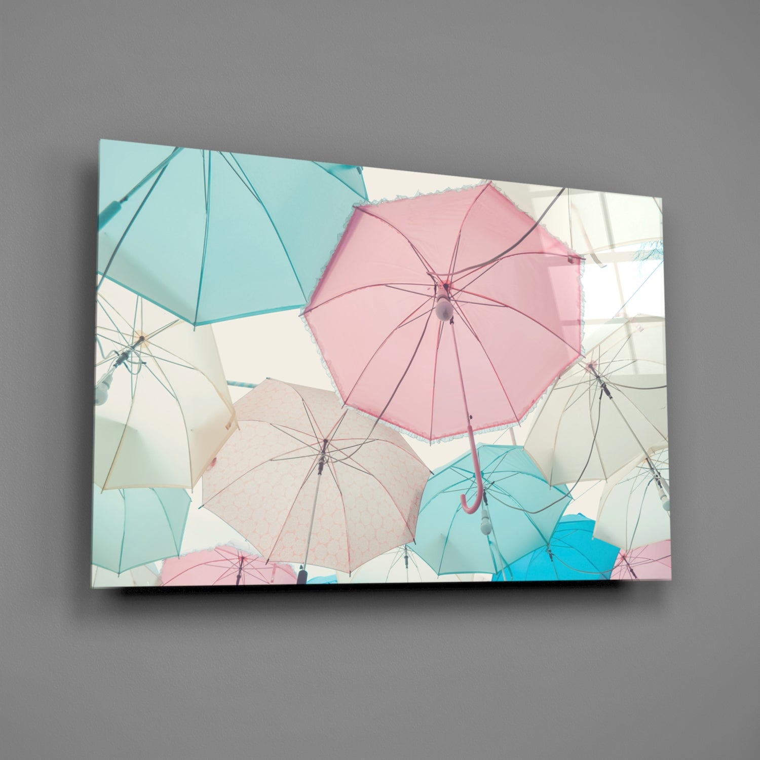Umbrellas Glass Wall Art-1