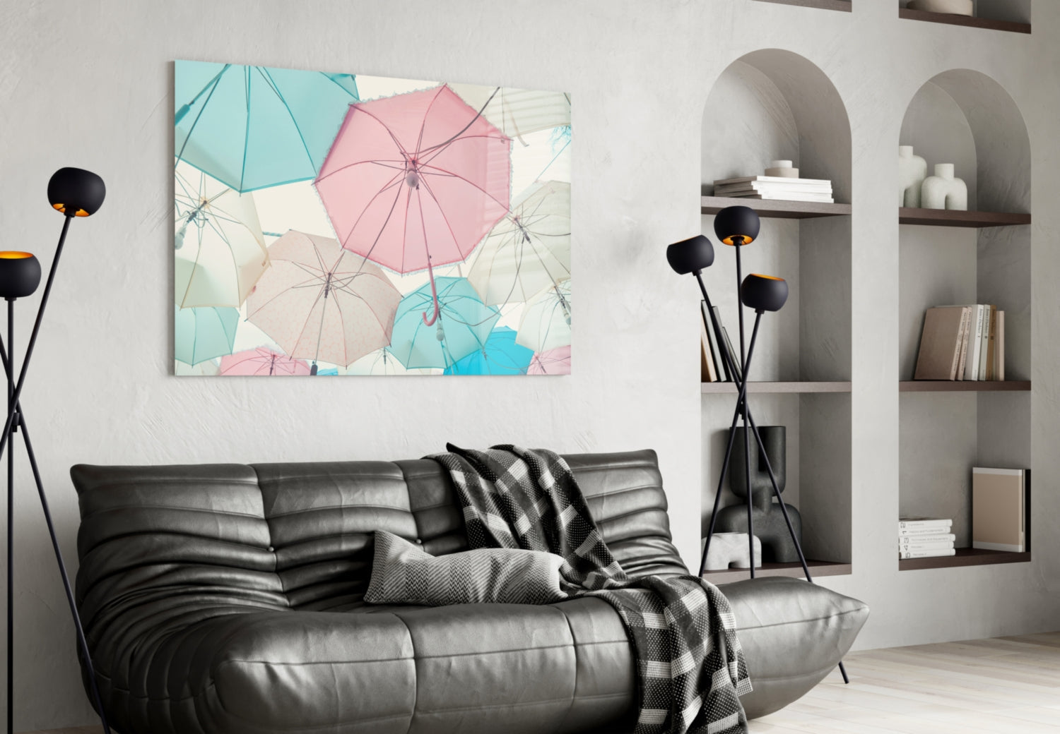 Umbrellas Glass Wall Art-3