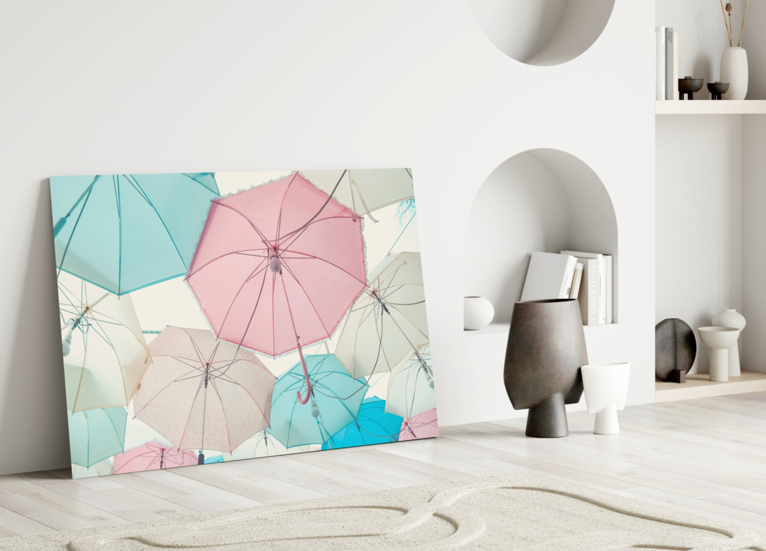 Umbrellas Glass Wall Art-2