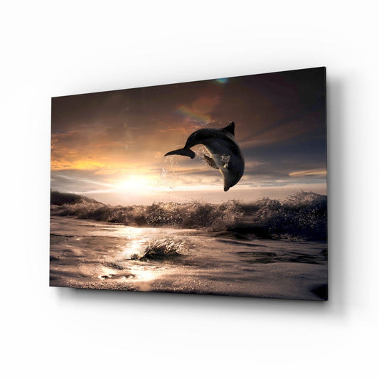 Dolphin Glass Wall Art