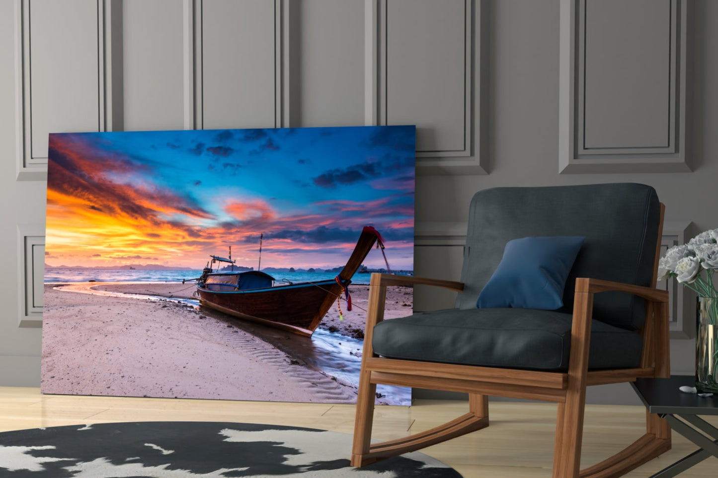 Red Sky Glass Wall Art