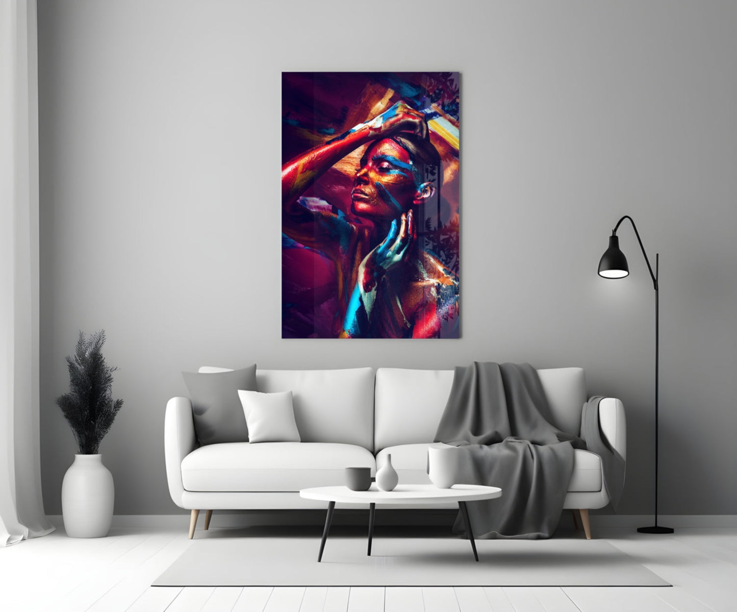 Female Portrait 3 Glass Wall Arts