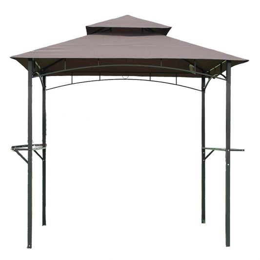 8-Ft x 5-Ft Steel Frame Outdoor Grill Gazebo with Vent Top Canopy-0