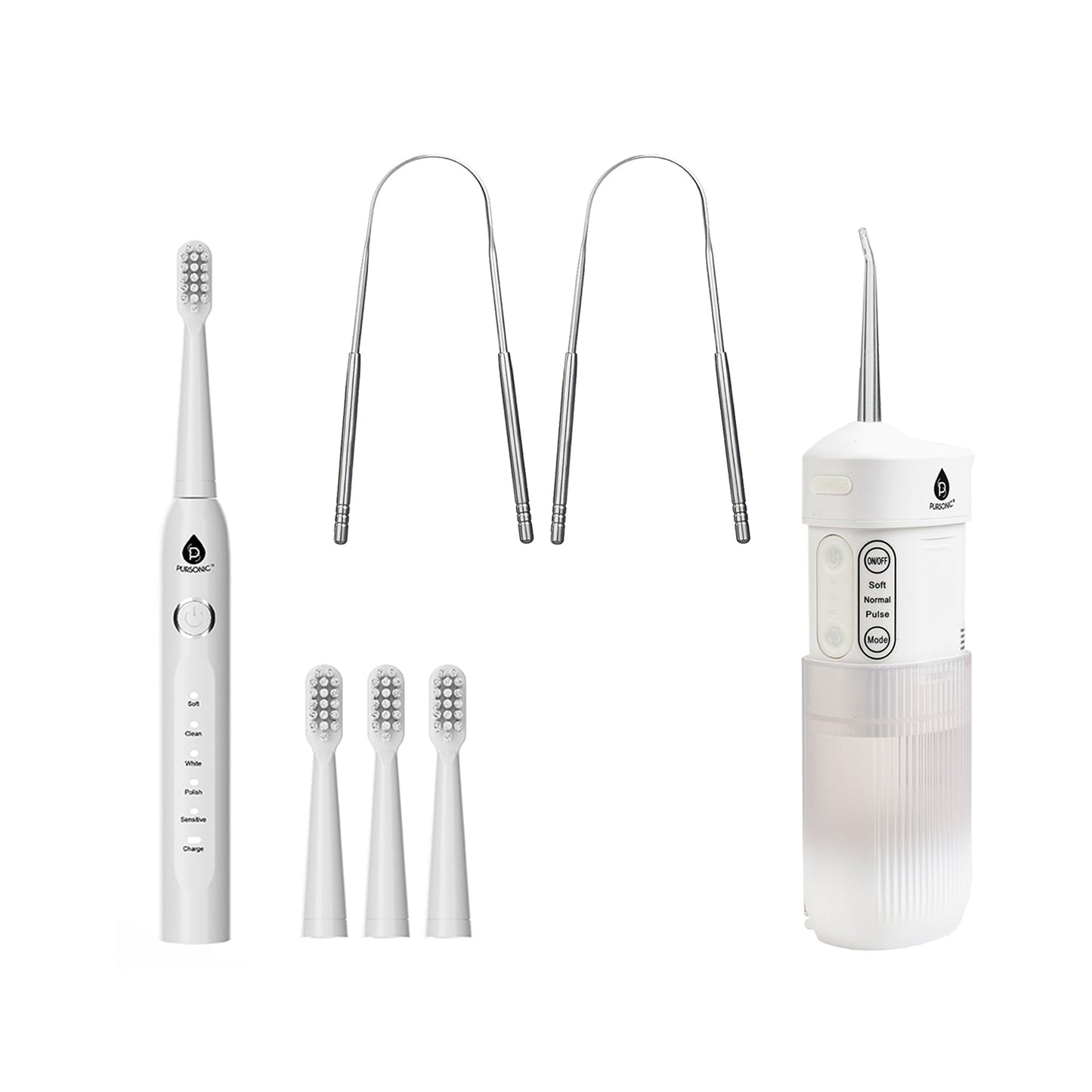 Complete Oral Care Bundle: Rechargeable Toothbrush, Water Flosser & Tongue Scraper-0