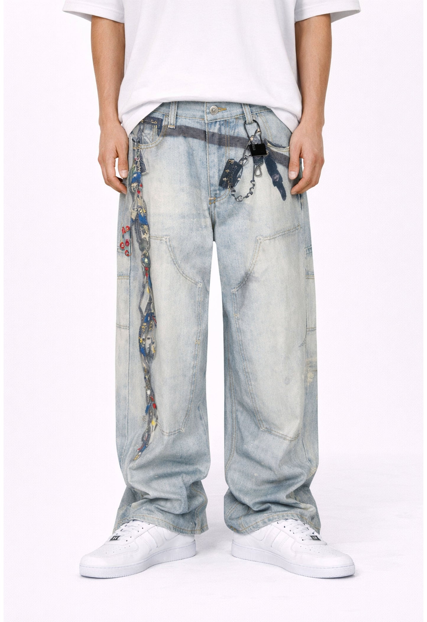 WIDEBOY PADLOCK MENS DENIM JEANS