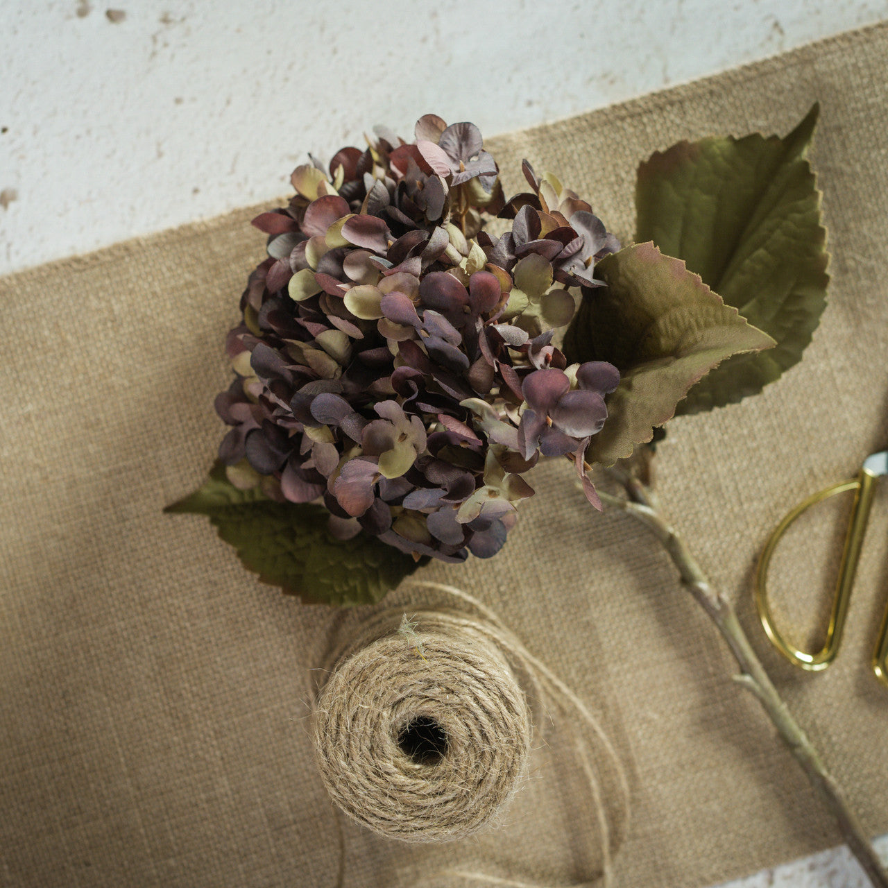 Beige & Purple Hydrangea Spray