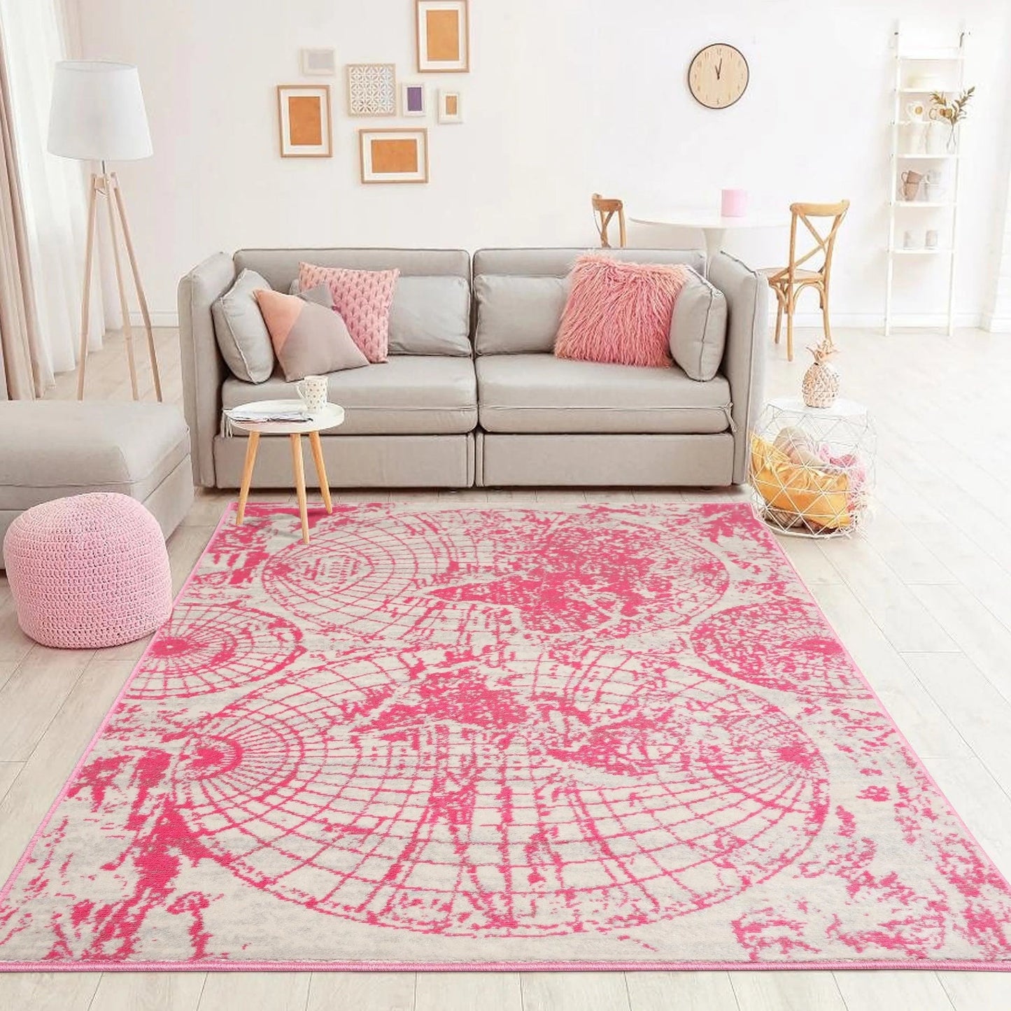 Multi Size Multi Color Machine Made Polypropylene Map Design Oriental Area Rug-0