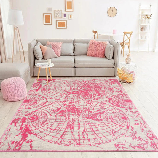 Multi Size Multi Color Machine Made Polypropylene Map Design Oriental Area Rug-0
