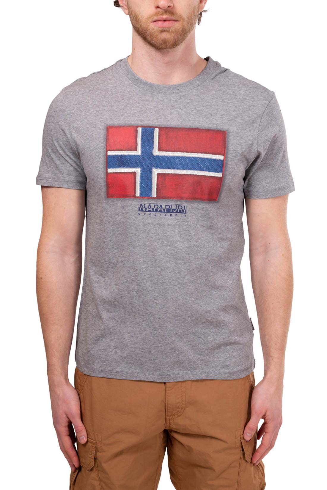 NAPAPIJRI - Men's logo flag T-shirt - Size S-13