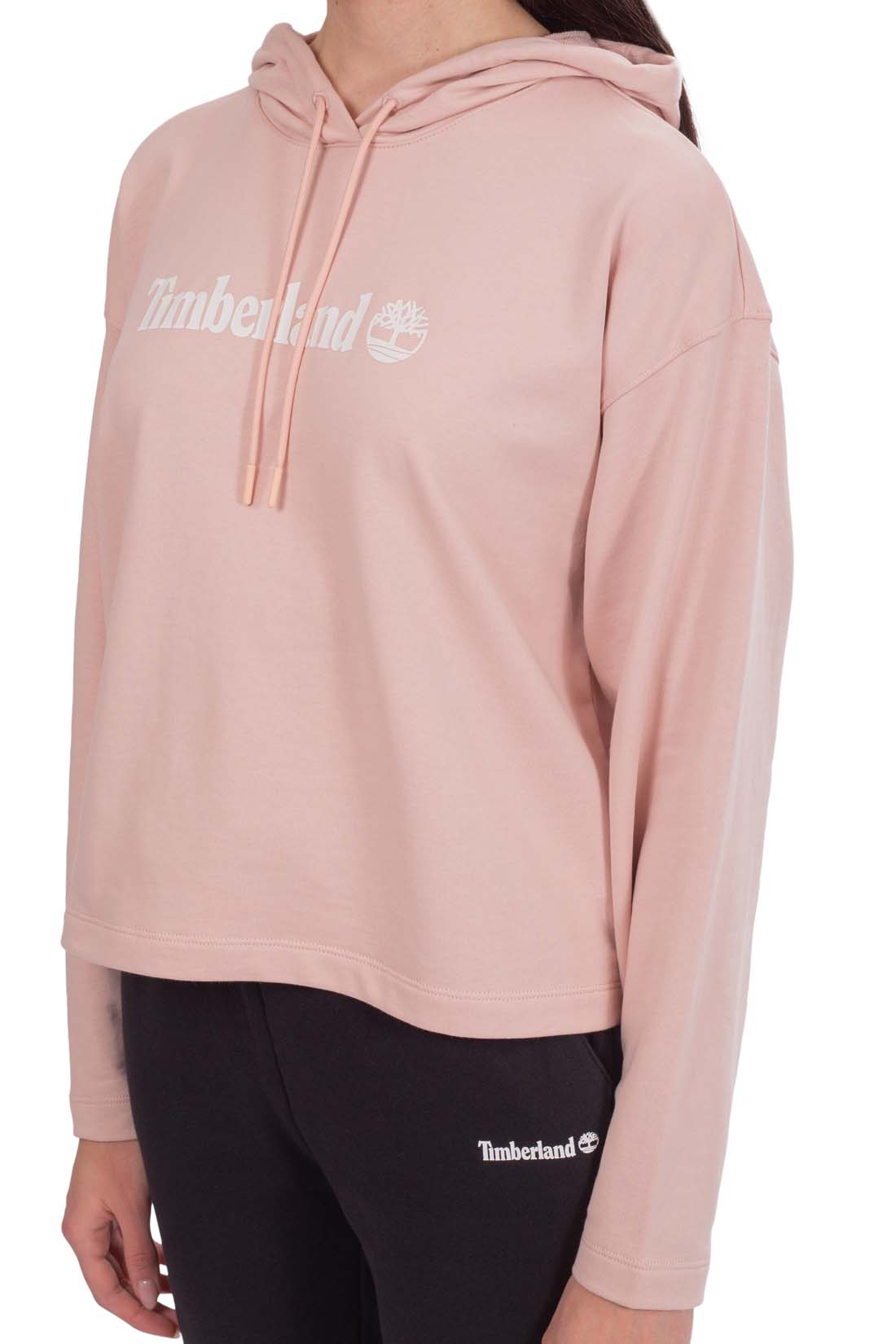 TIMBERLAND - Women's boxy hoodie with linear logo  - Size L-2