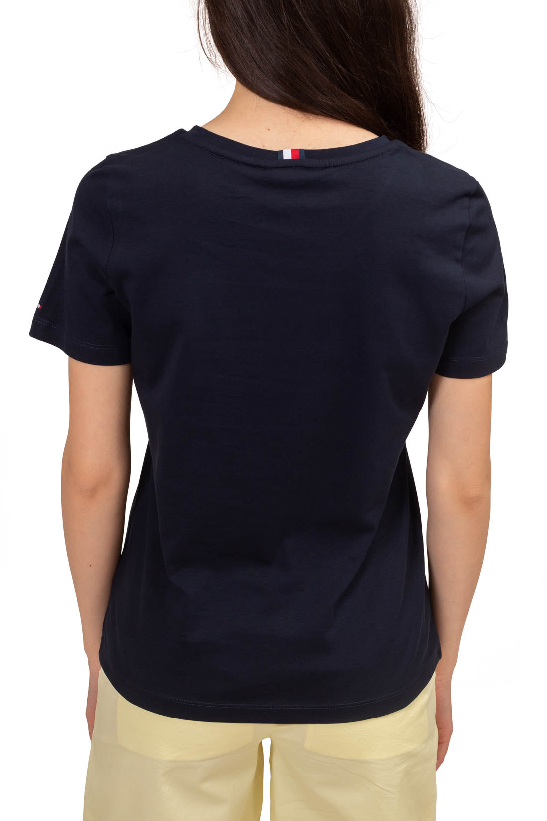 TOMMY HILFIGER - Women's basic T-shirt with logo  - Size S-12