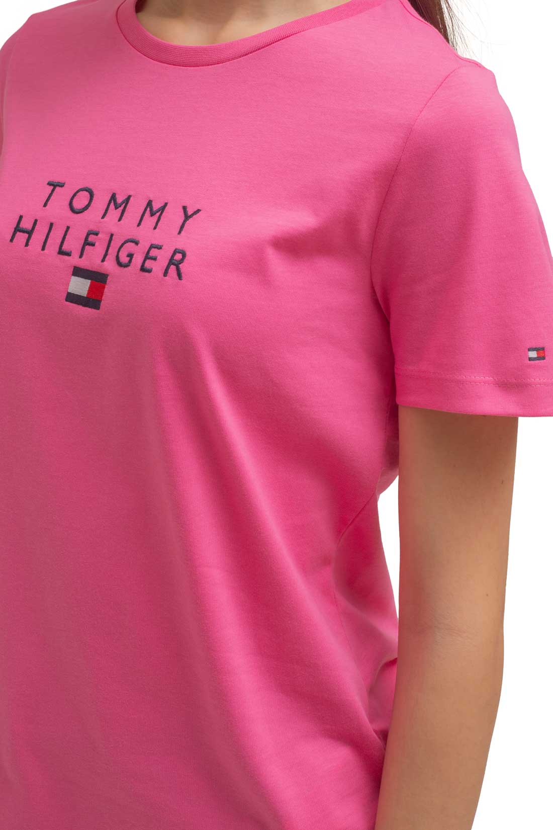TOMMY HILFIGER - Women's basic T-shirt with logo  - Size S-26