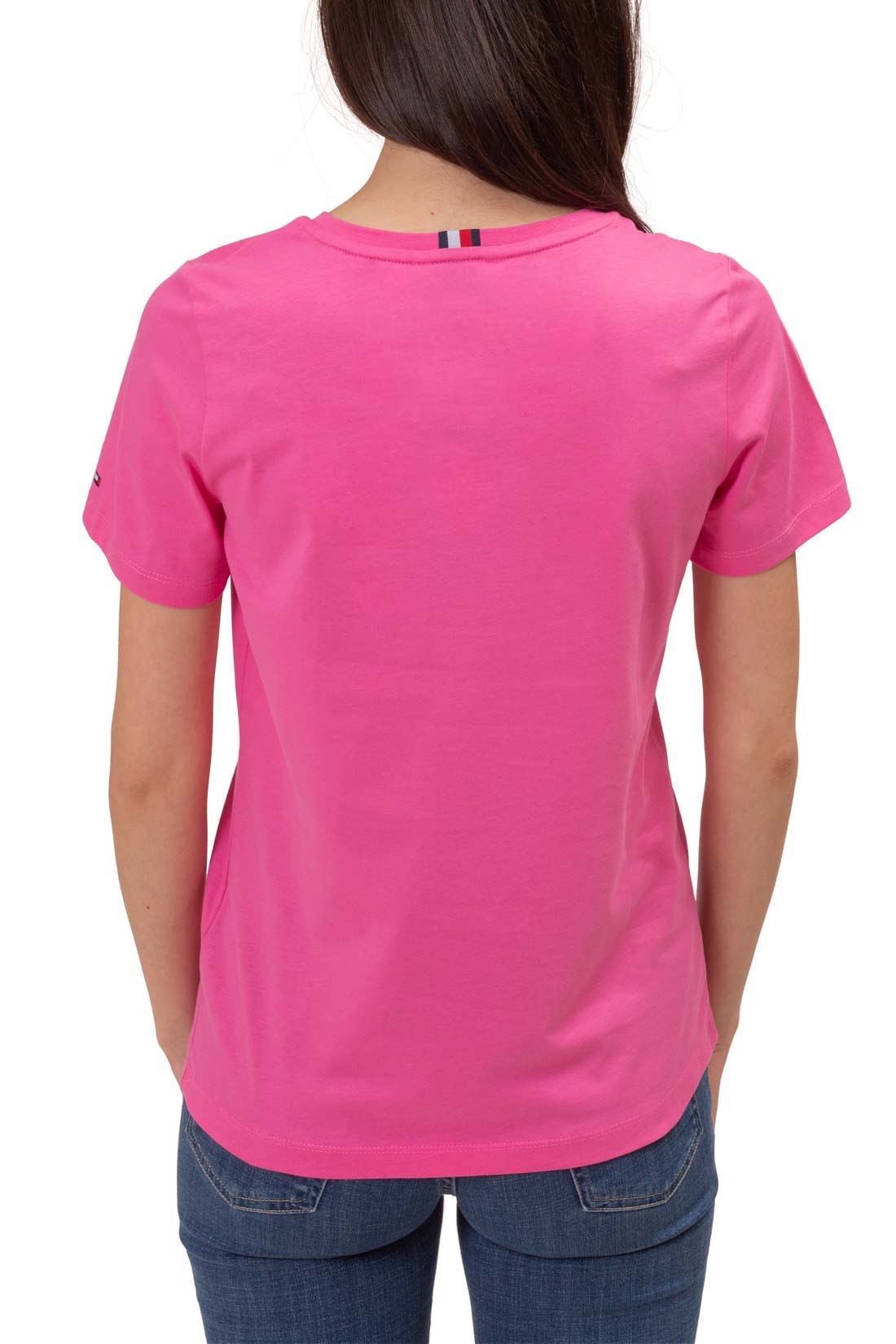 TOMMY HILFIGER - Women's basic T-shirt with logo  - Size S-24