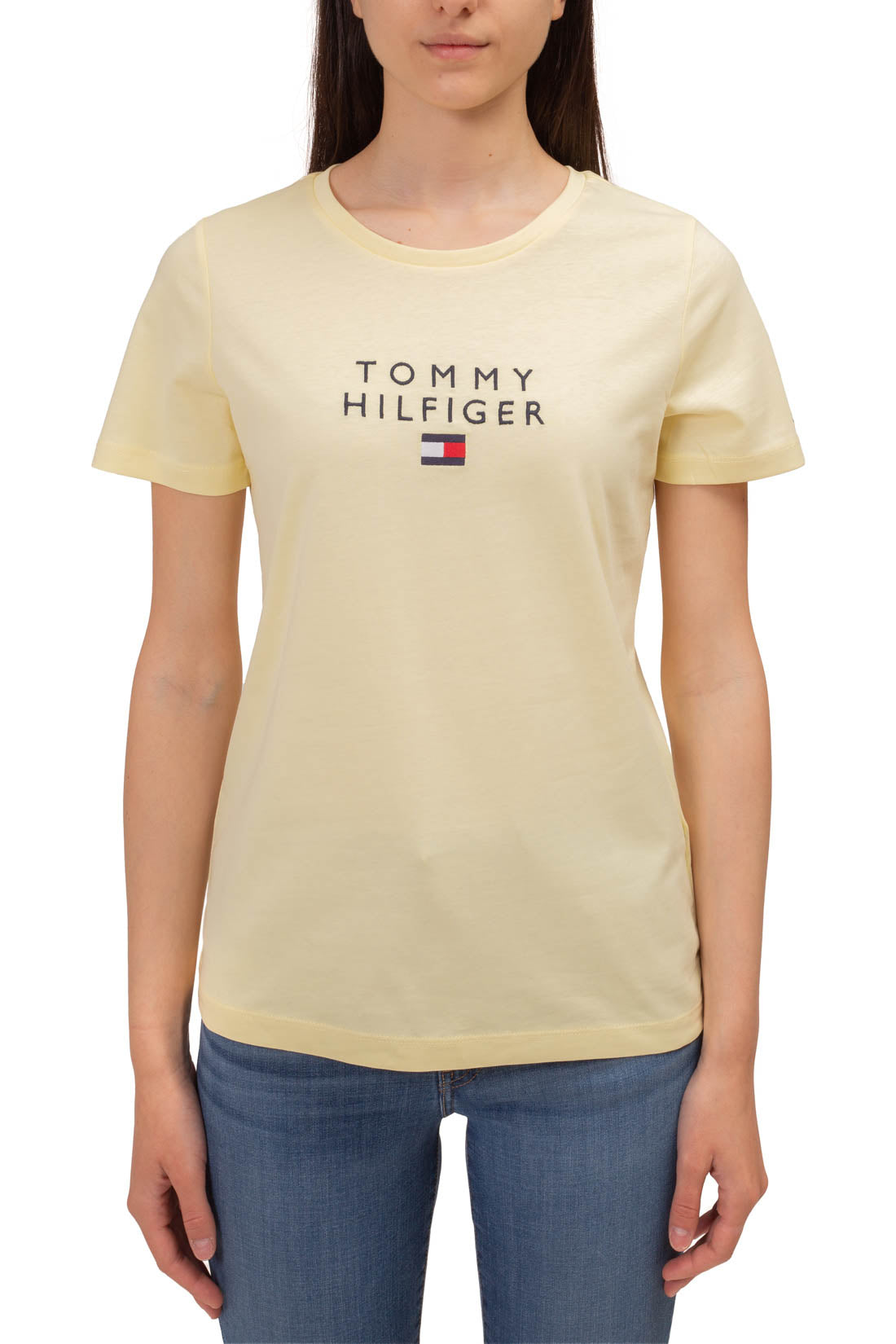TOMMY HILFIGER - Women's basic T-shirt with logo  - Size S-28