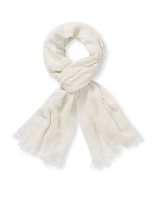 Cashmere Blend Scarf (Ivory)-0