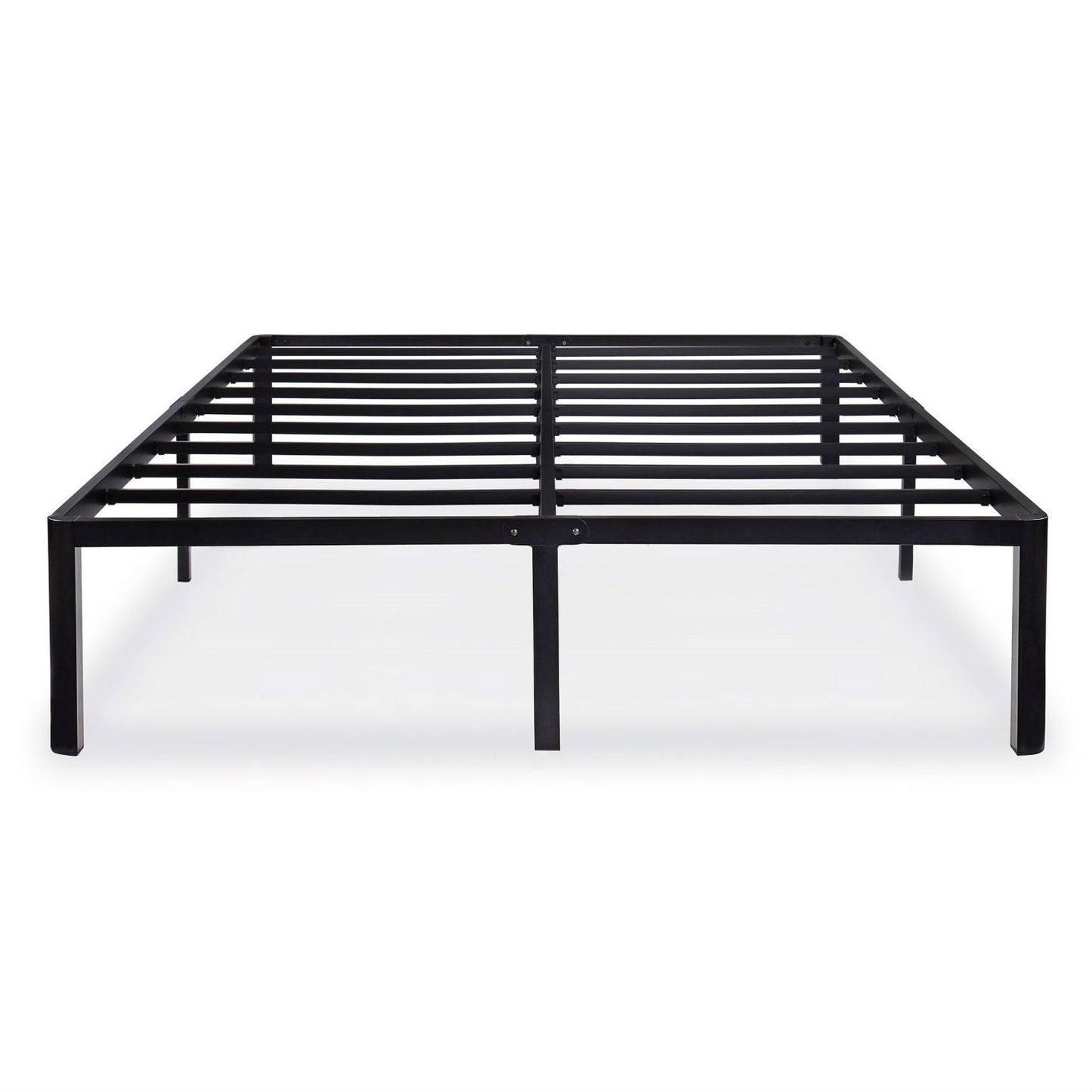 Twin size Modern Round Edge Black Metal Platform Bed Frame-0
