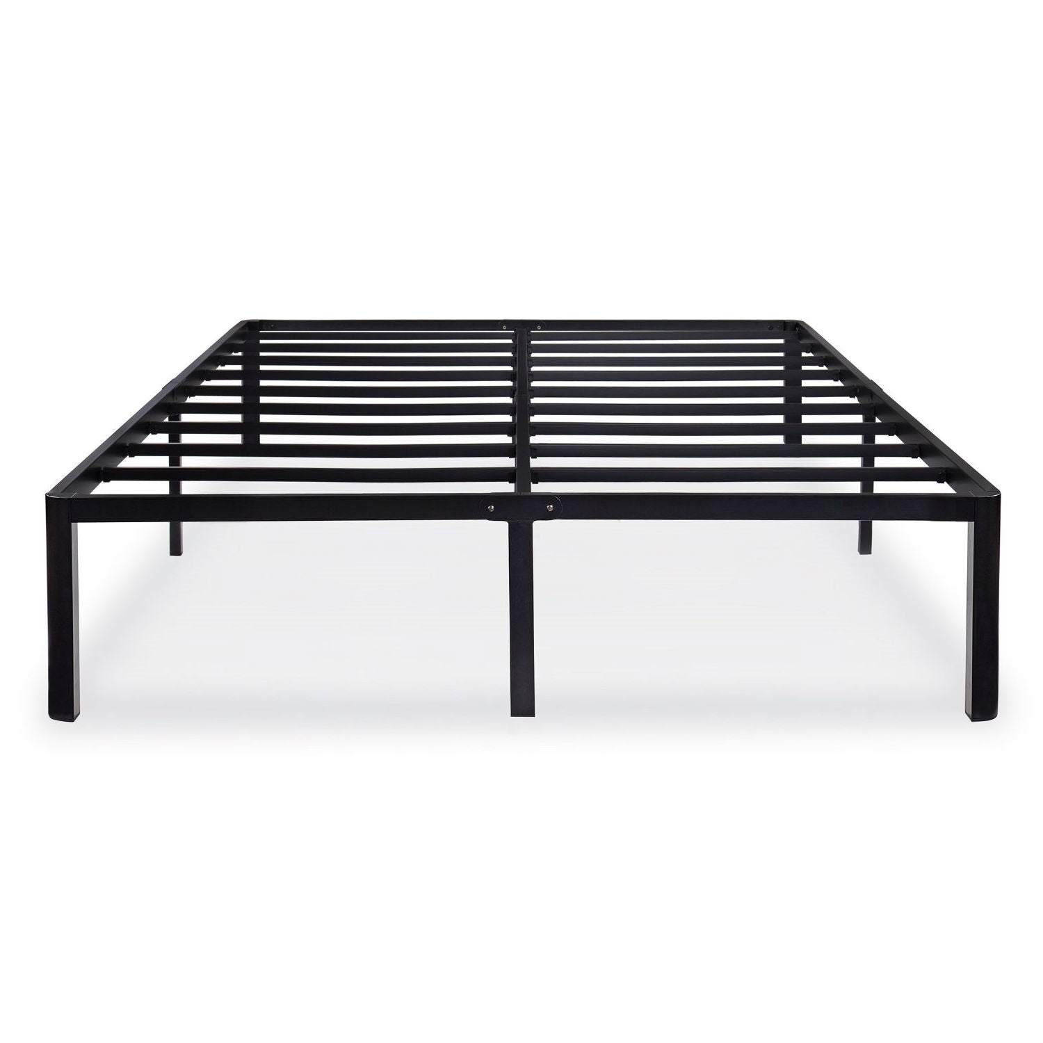 Twin size Modern Round Edge Black Metal Platform Bed Frame-0