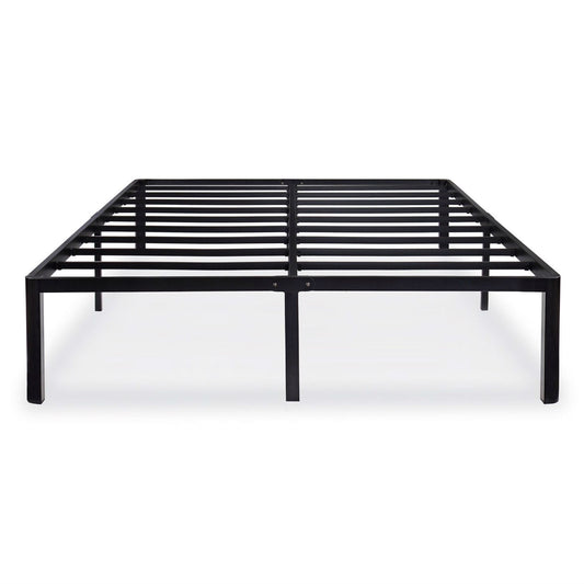 Twin size Modern Round Edge Black Metal Platform Bed Frame-0