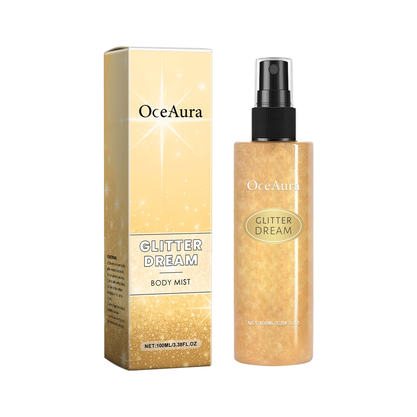 OceAura Glitter Dream Body Glitter Spray Natural Stereoscopic Long-Lasting Shiny Hair Body Collarbone Highlighter Spray