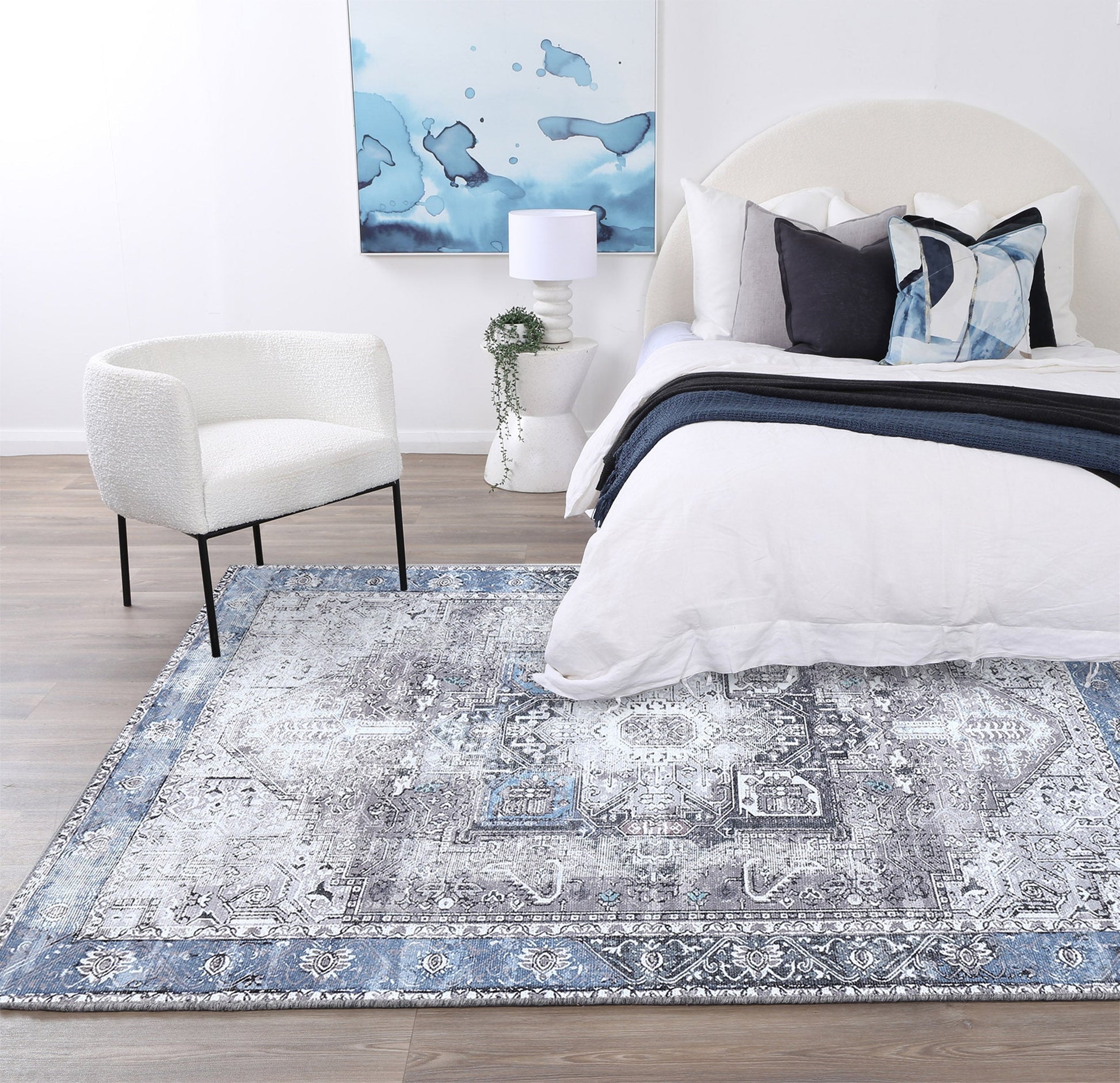 Odette Machine Washable in Blue Rug-2