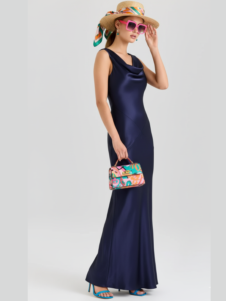 Off-the-Shoulder Fitted Chiffon Dress For Women, Upper West Side, BYMANYC New York.-1
