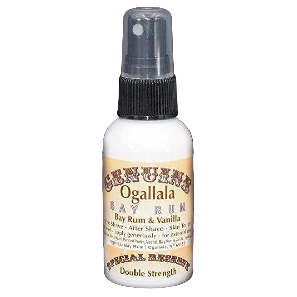 Ogallala Bay Rum & Vanilla bottle on a gray background