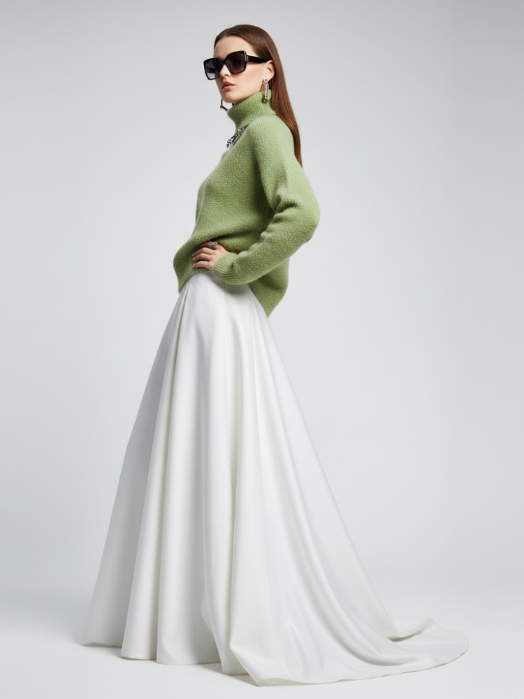 Olive Fuzzy Knit Turtleneck Sweater - WALL STREET: New Colección COUTURE in NOLITA - BYMANYC ® New York-1