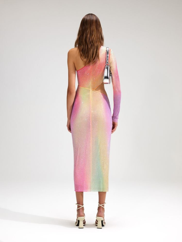 One-Shoulder Slit Dress with Cinched Waist For Women, Upper East Side, BYMANYC New York.-2