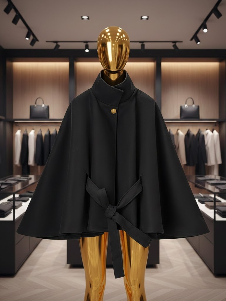 Onyx Belted Cape • FIFTH AVE New Collection BYMANYC ® New York-2