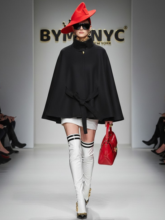 Onyx Belted Cape • FIFTH AVE New Collection BYMANYC ® New York-0