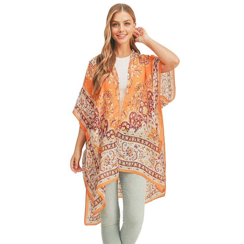 Patterned Cover Up Kimono Poncho