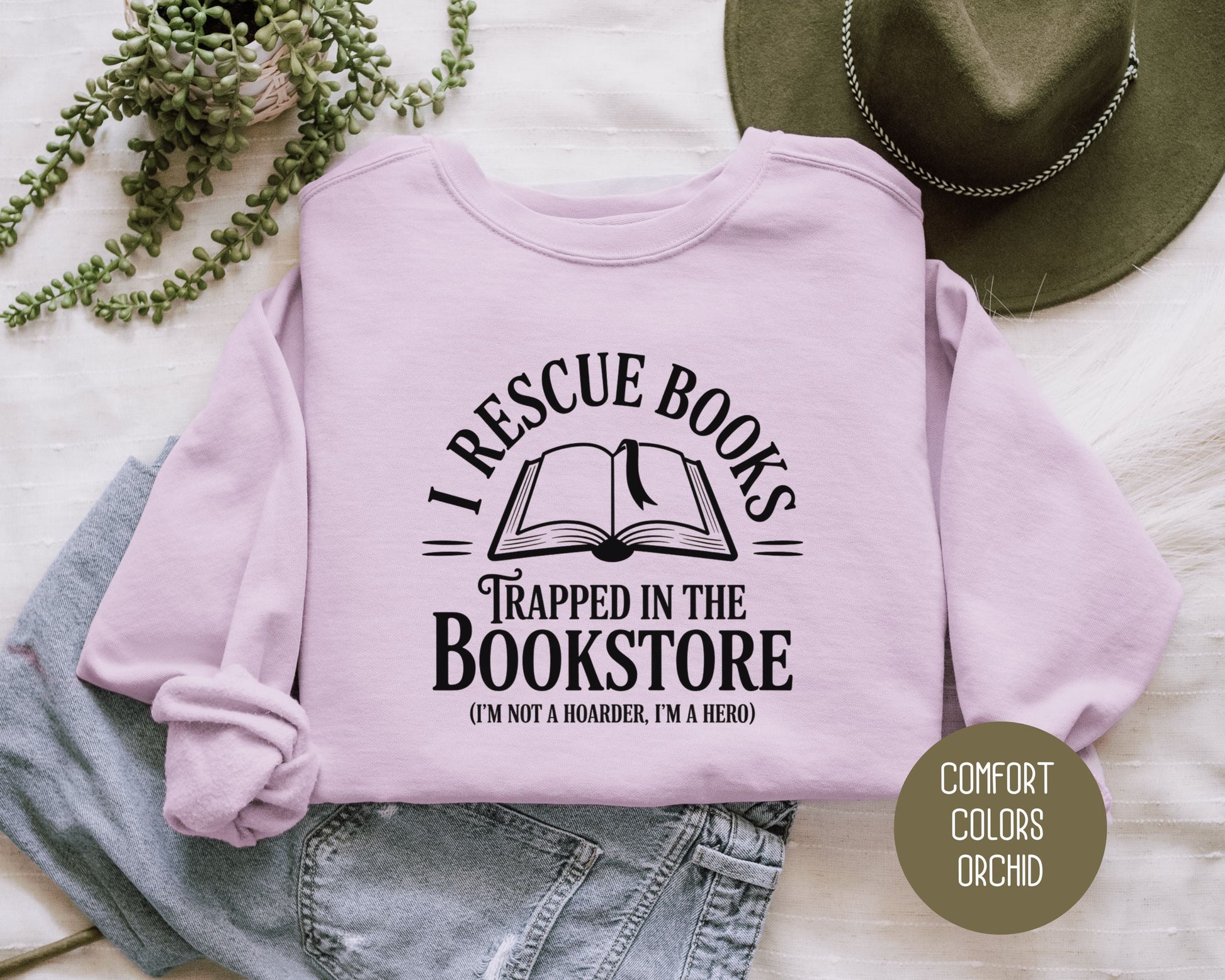 I Rescue Books from the Bookstore Comfort Colors Sweatshirt-5