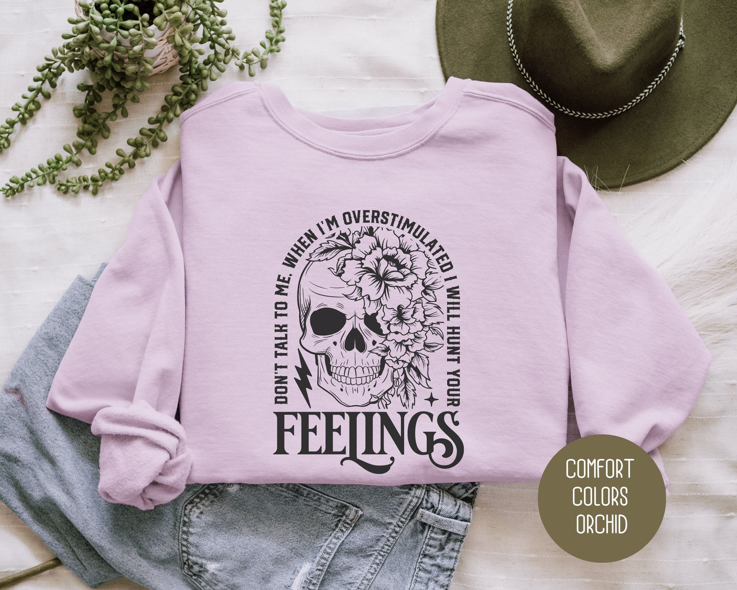 Don't Talk To Me When I'm Overstimulated Comfort Colors Sweatshirt-5