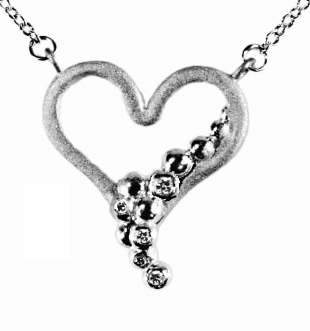 Heart Flow Necklace with Overflowing Diamonds  in 18K Gold-3