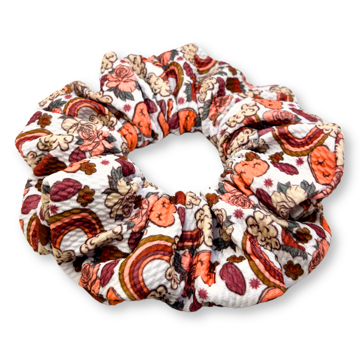 Summer Floral Rainbow Bullet Scrunchie