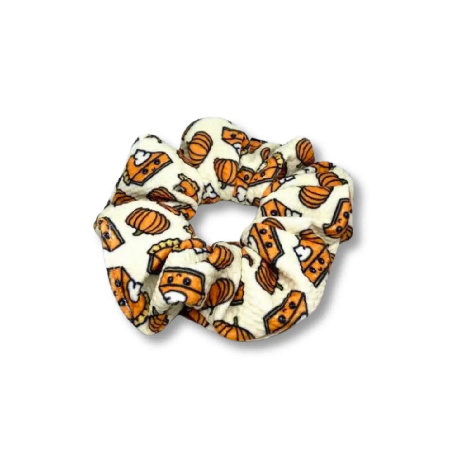 Mini Cute Pumpkin Pie Thanksgiving Bullet Scrunchie