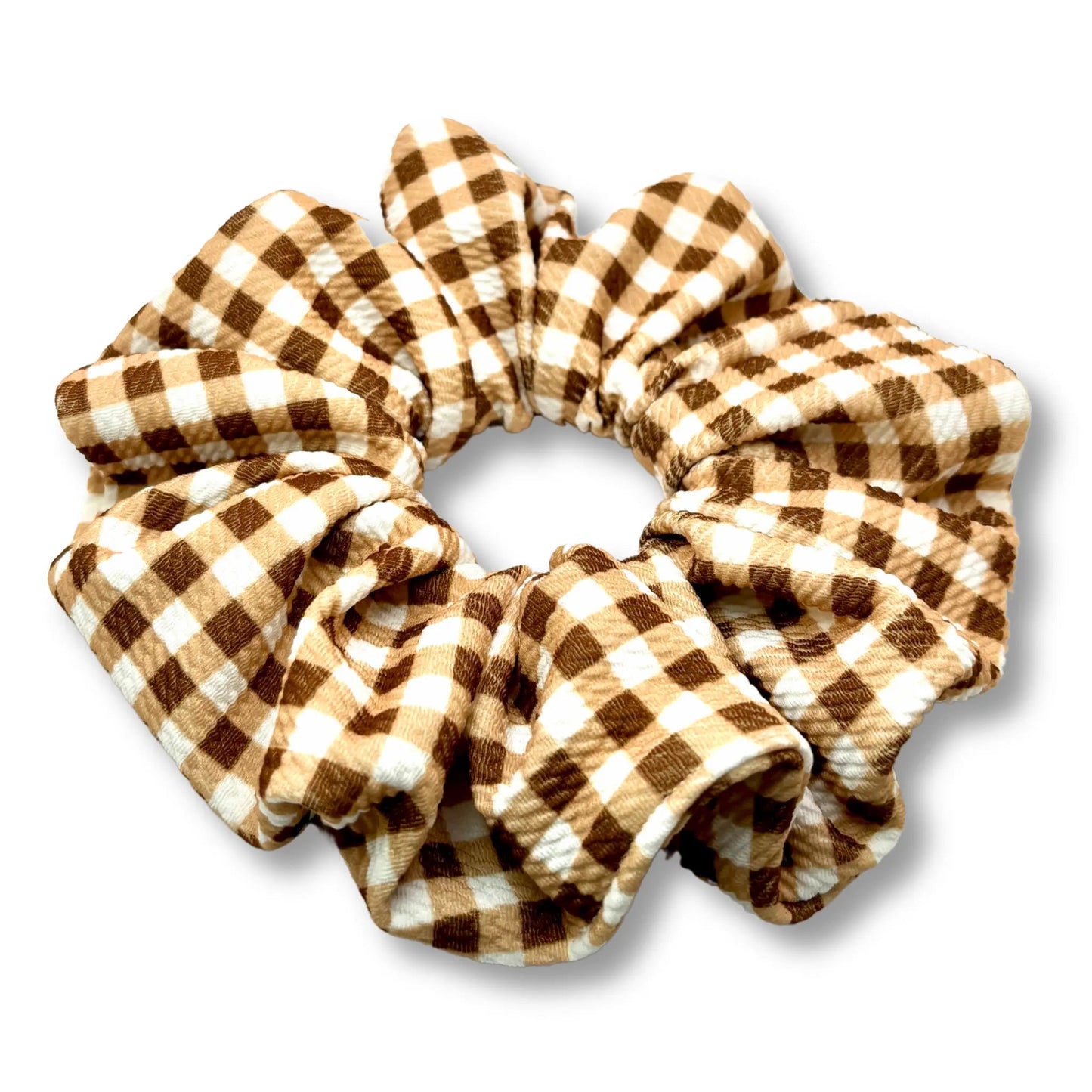 Brown Plaid Bullet Thanksgiving Scrunchie