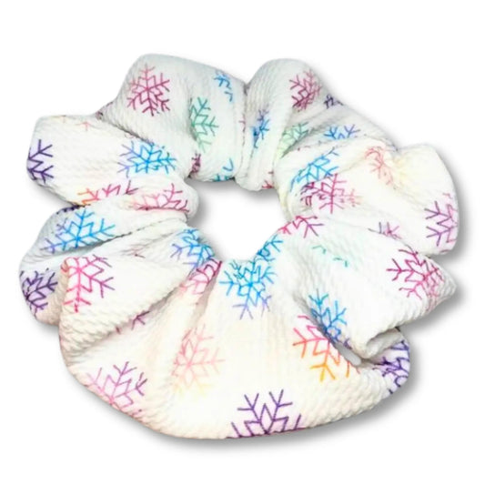 Rainbow Snowflake Bullet Christmas Scrunchie