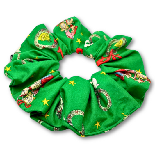 Green Grinch and Cindy Christmas Scrunchie