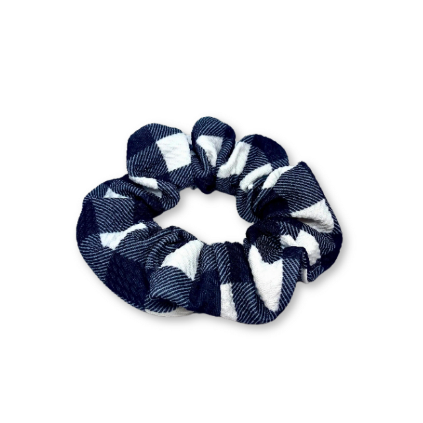 Mini Black and White Buffalo Bullet Scrunchie