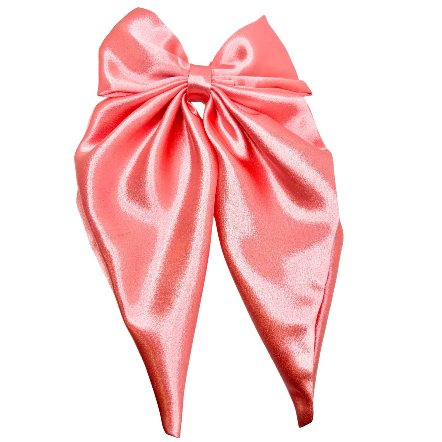 Giant Pink Silk Long Tail Bow