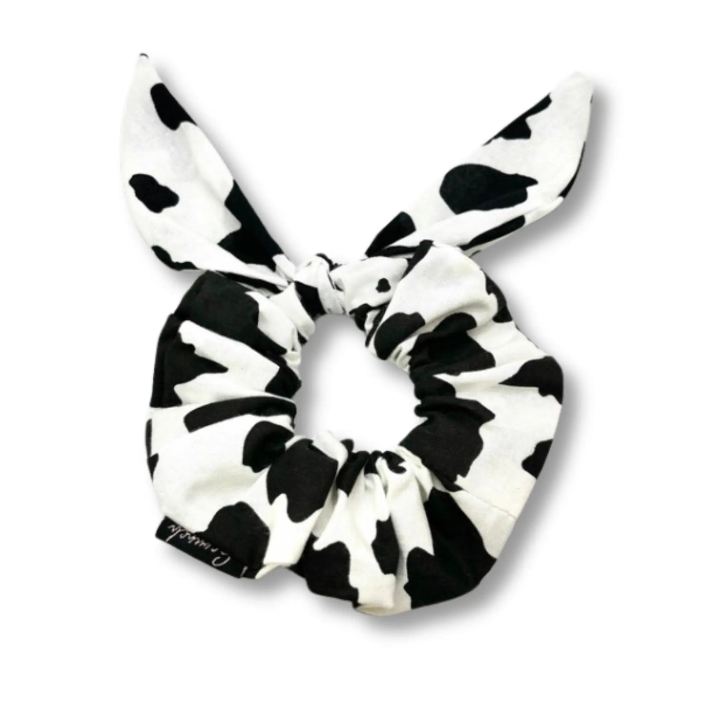 Mini Cow Print Tie Scrunchie