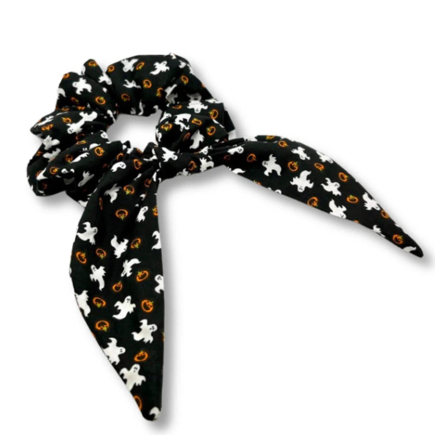 Mini Ghost and Pumpkin Tie Scrunchie