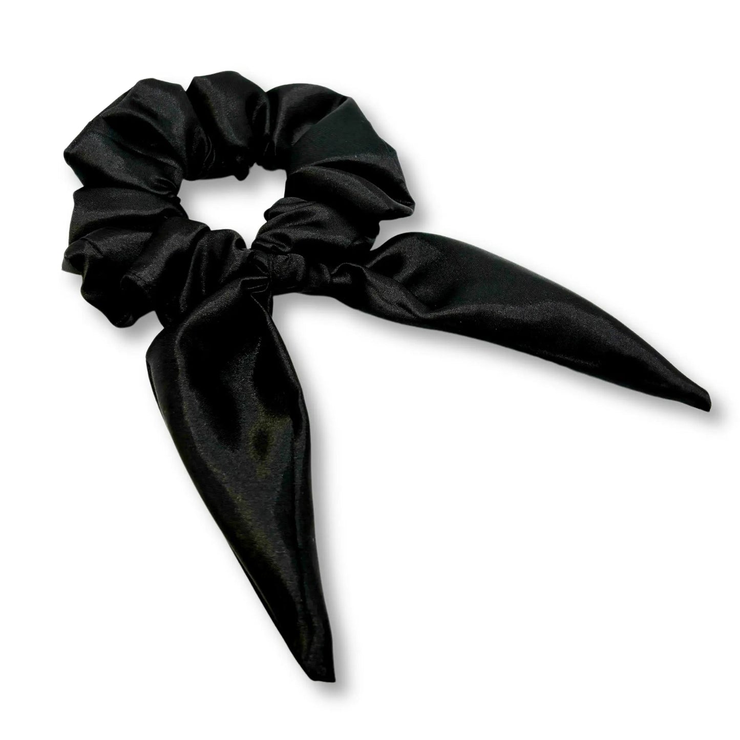 Mini Black Silk Tie Scrunchie