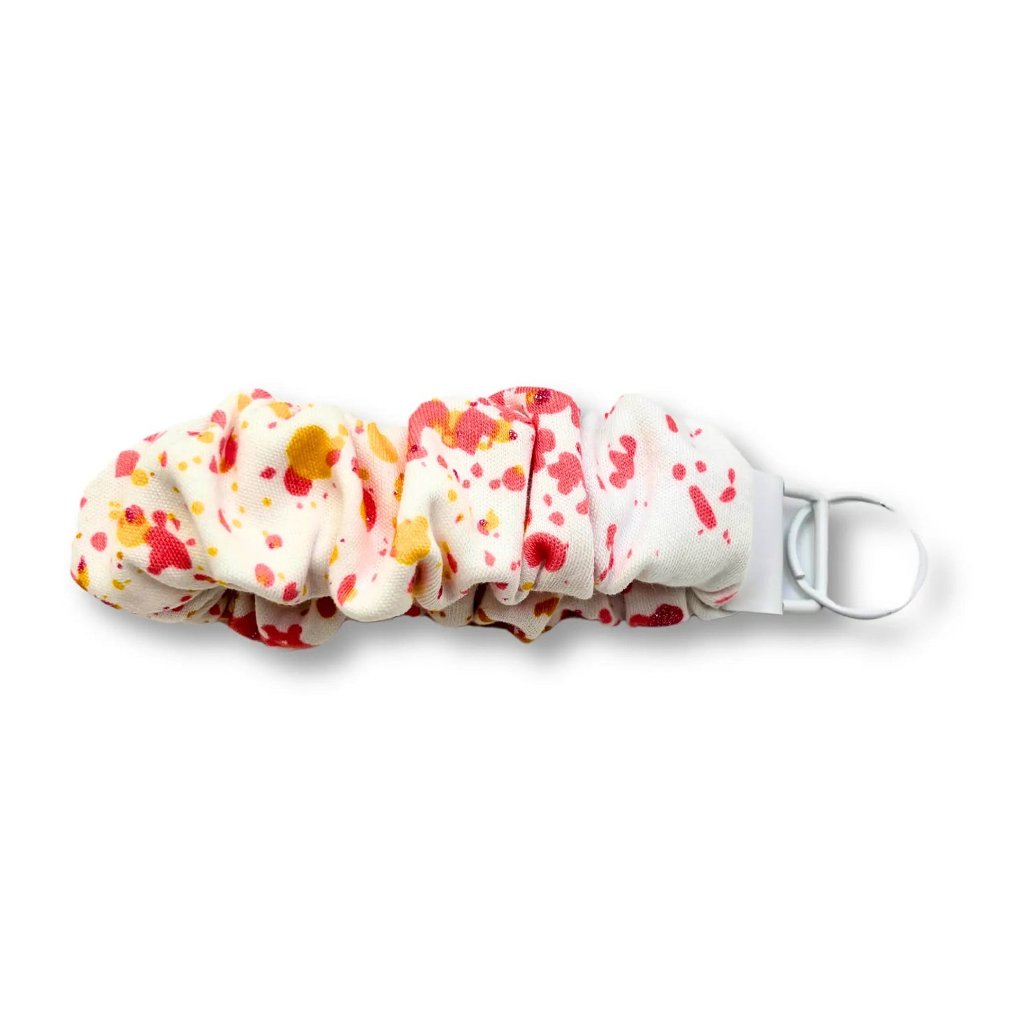 Splatter Paint White Scrunchie Wristlet