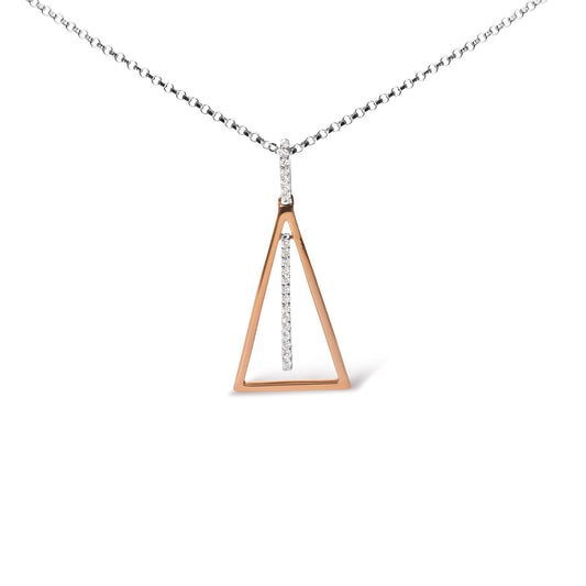 14K Rose and White Gold 1/8 Cttw Diamond Windchime 18" Pendant Necklace (G-H Color, SI1-SI2 Clarity)-0