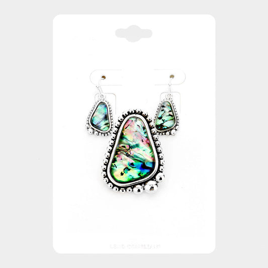 Abalone Bubble Metal Magnetic Pendant Set