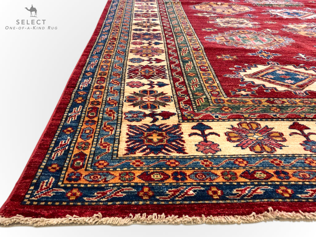 Super Kazak (10'09"x14'01") red/ivory-1
